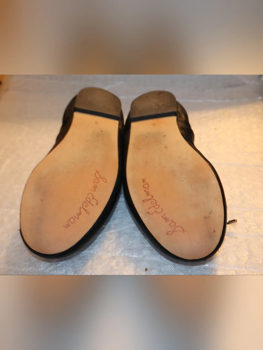 Sam Edelman Felicia Ballet Flat Kids Girl Size 2 Black Good Leather Bow Charm